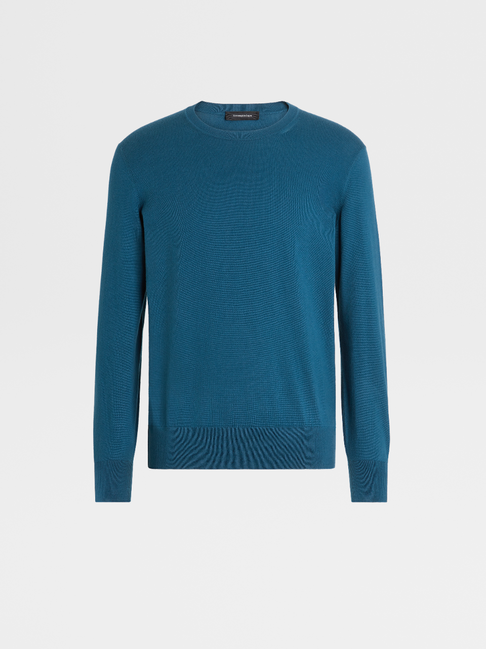 Teal Blue Baby Island Cotton and Cashmere Knit Crewneck
